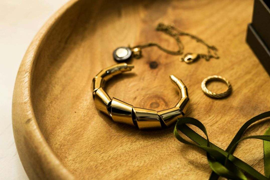 Silver bracelet close-up