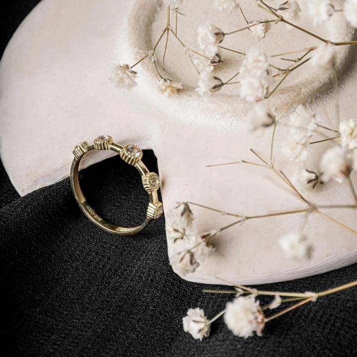 Yellow gold bypass ring